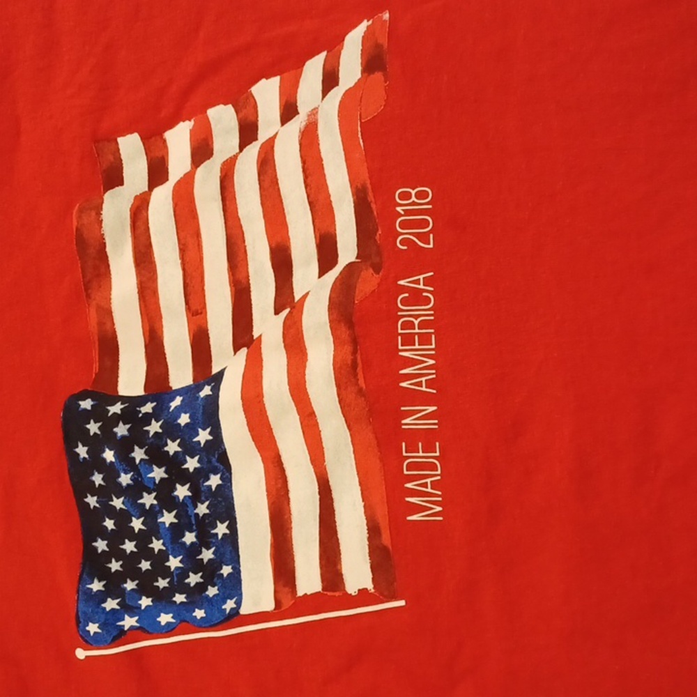 Made In America Red Flag T-Shirt 2XL - Picture 2 of 6